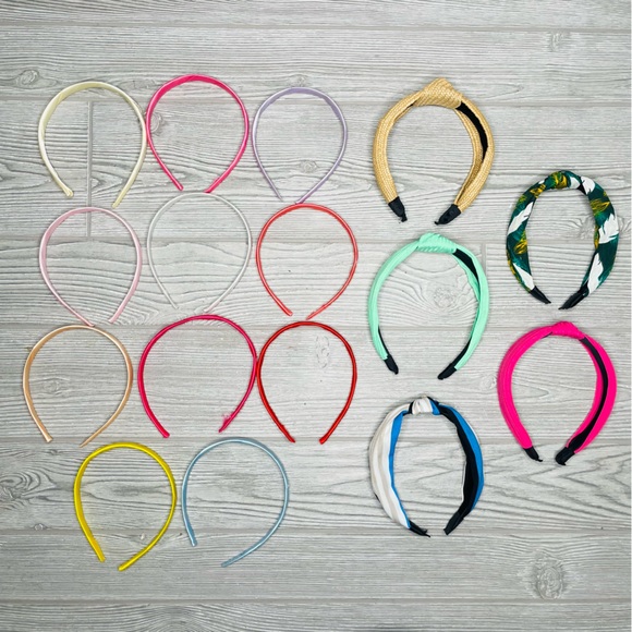 16 headband kids & adults hair accessories thin & knotted thin have glue residue - Picture 1 of 4